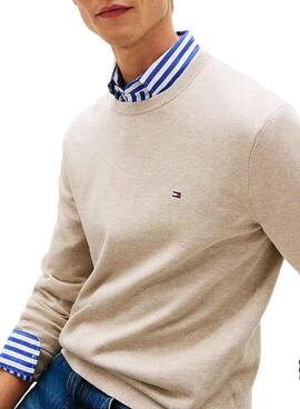 Jersey Tommy Hilfiger Essential beige para hombre