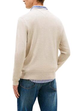 Jersey Tommy Hilfiger Essential beige para hombre