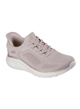 Zapatillas Skechers BOBS Squad beige para mujer