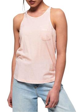 Camiseta Superdry Essential Tank Rosa Mujer