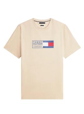 Camiseta Tommy Hilfiger Brand Love Box tostado para hombre