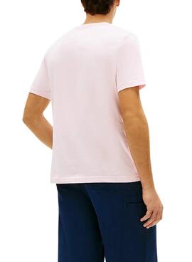 Camiseta Tommy Hilfiger Brand Love Box rosa para hombre