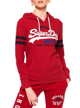 Sudadera Superdry Logo Retro Lite Rojo Mujer