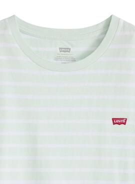 Camiseta Levis Perfect Tee rayas verde para mujer