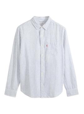 Camisa Levis Sunset Pocket rayas azul y blanco para hombre