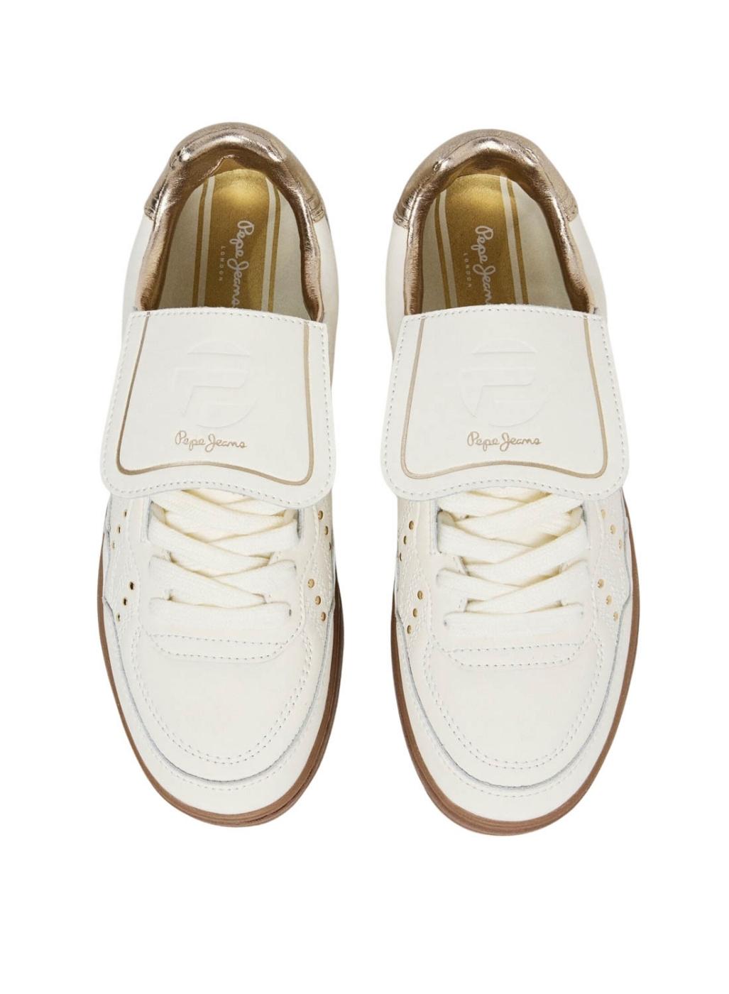 Zapatillas Pepe Jeans Ball Studs piel con tachuelas blanco para mujer
