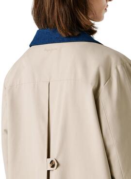 Gabardina Pepe Jeans Fionna beige para mujer