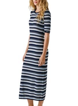 Vestido Pepe Jeans Kimmi rayas azul para mujer