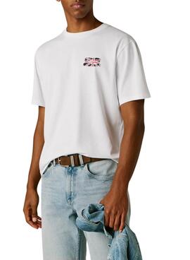 Camiseta Pepe Jeans Small Flag blanco para hombre