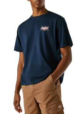 Camiseta Pepe Jeans Small Flag azul marino para hombre