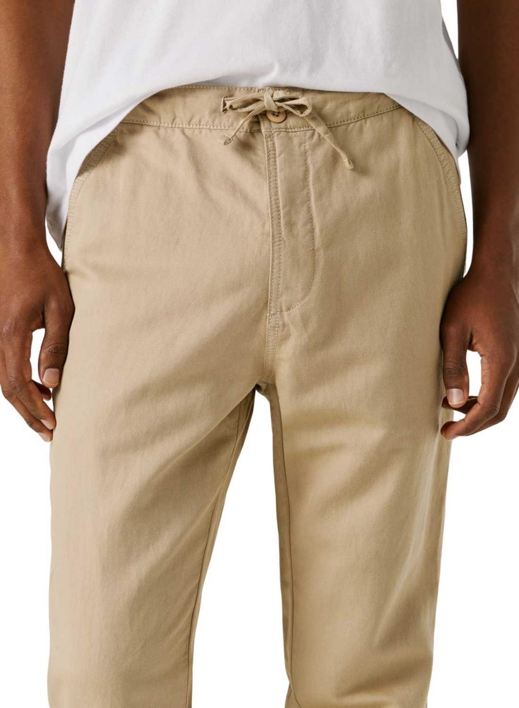 Pantalón chino Pepe Jeans Pull On Comfort beige para hombre
