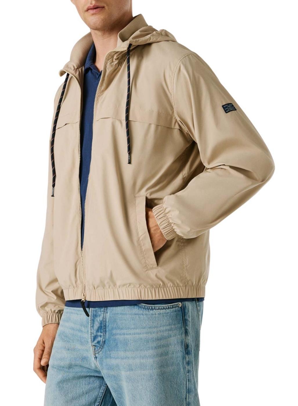 Chaqueta cortavientos Pepe Jeans Sebulon beige para hombre
