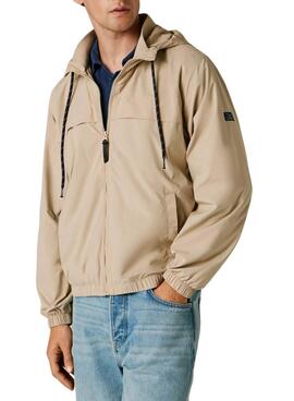 Chaqueta cortavientos Pepe Jeans Sebulon beige para hombre