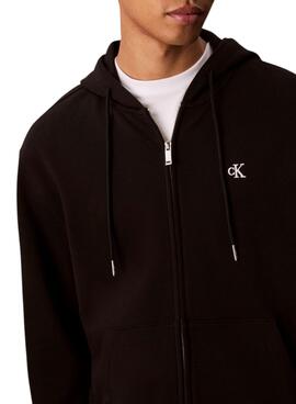 Sudadera Calvin Klein Jeans Monogram zip negro para hombre