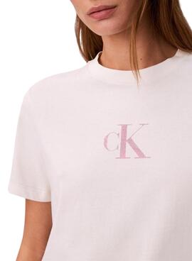 Camiseta Calvin Klein Jeans Classic Foil blanco para mujer