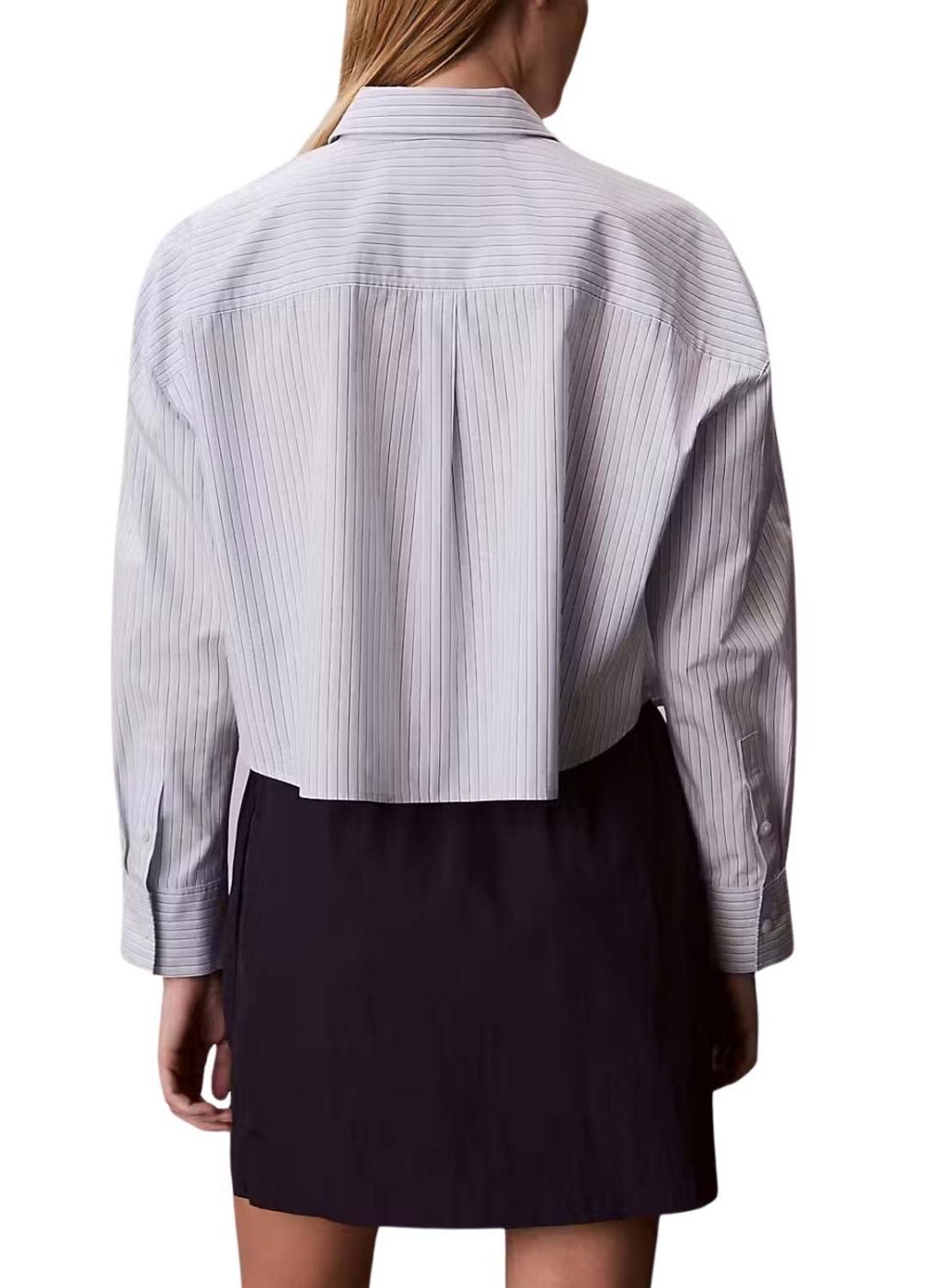 Camisa Calvin Klein Jeans Yarndye rayas azul para mujer