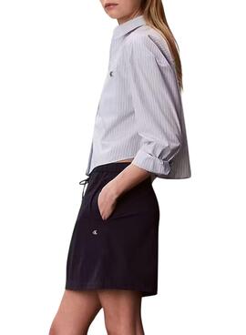 Camisa Calvin Klein Jeans Yarndye rayas azul para mujer