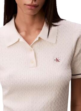 Vestido Calvin Klein Jeans Microcable blanco paramujer