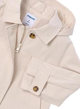 Cortavientos Mayoral Beige con cremallera para niña 