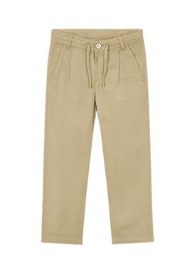 Pantalón Chino Mayoral beige con cordón para niño