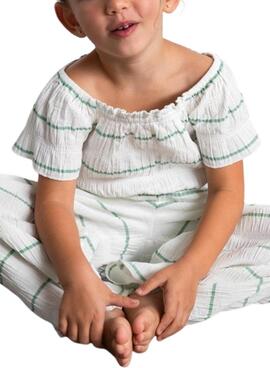 Conjunto Mayoral estampado rayas menta para niña 