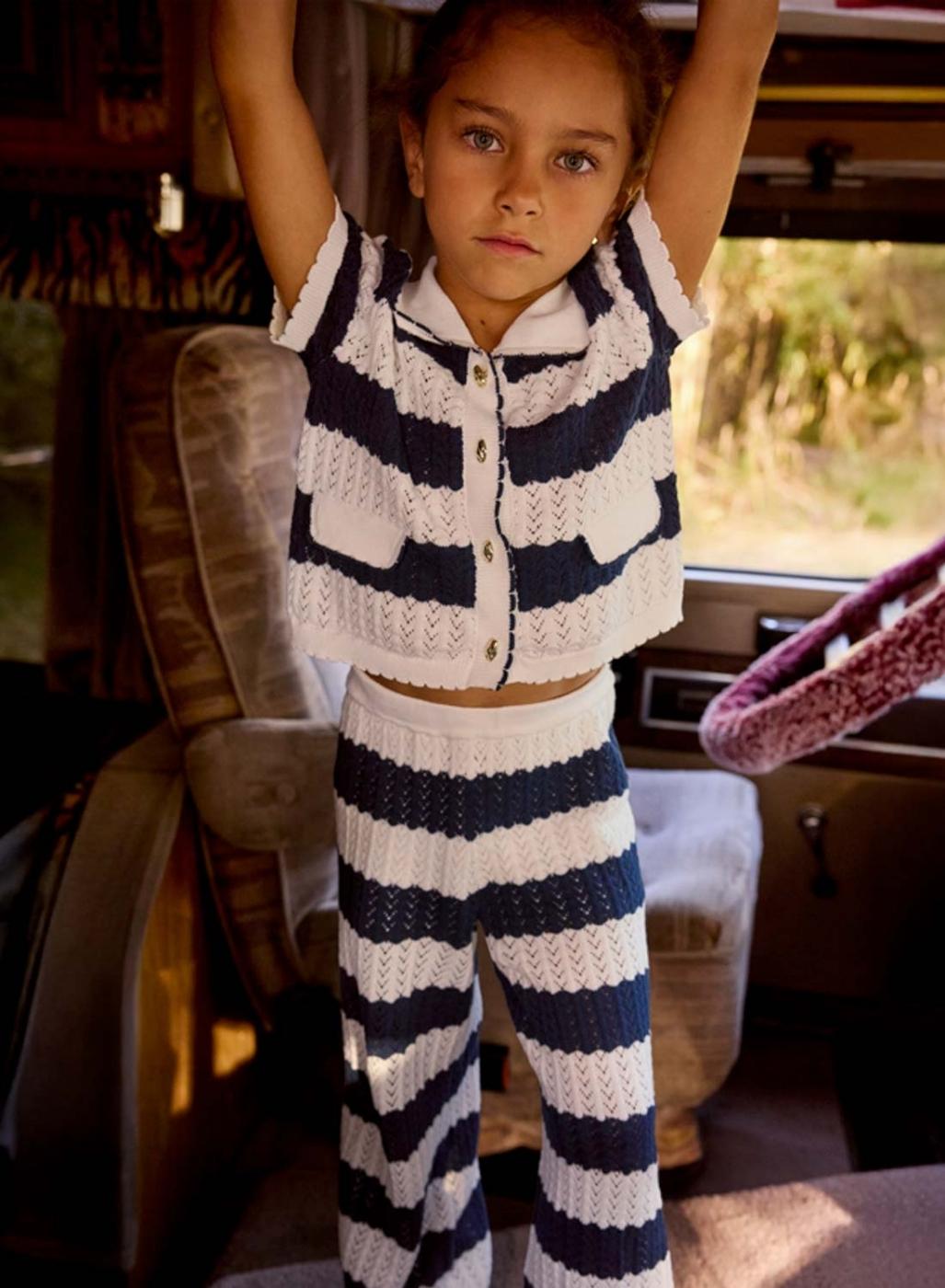 Conjunto Mayoral estampado rayas azules para niña 