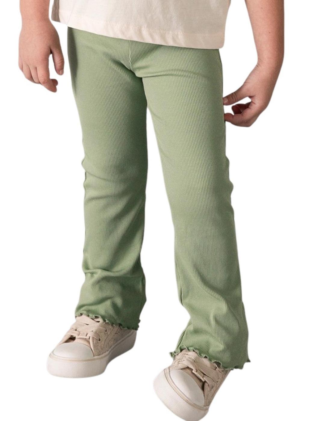 Pantalón Mayoral canalé verde para niña 