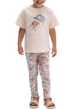 Conjunto Mayoral rosa con dibujo de gorros para niña 