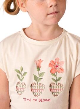 Conjunto flores naranja con estampado para niña 