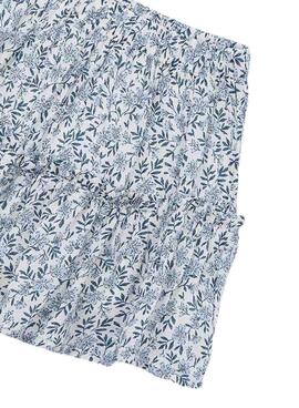 Falda Mayoral azul con estampado de flores para niña 