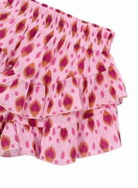 Falda pantalón Mayoral rosa con volantes para niña 