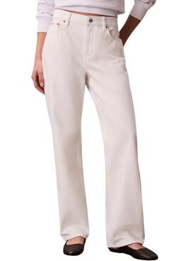 Pantalón vaquero Calvin Klein Jeans 90s blanco para mujer