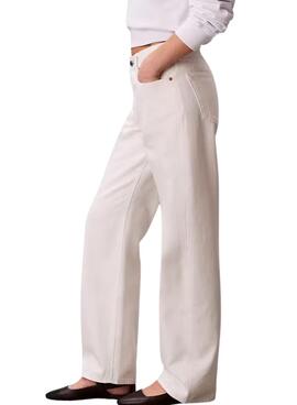 Pantalón vaquero Calvin Klein Jeans 90s blanco para mujer