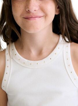 Camiseta Mayoral con tirantes en blanco para niña 