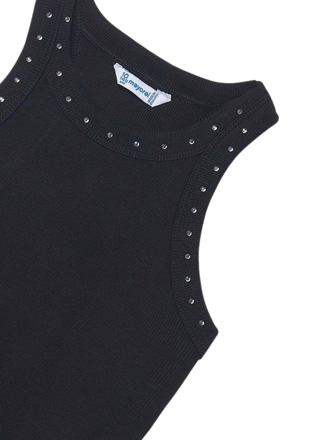 Camiseta Mayoral con tirantes en negro para niña