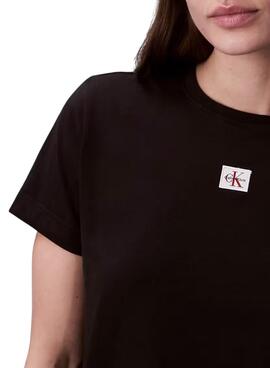 Camiseta Calvin Klein Jeans Label negro para mujer