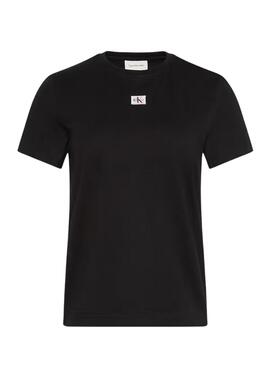 Camiseta Calvin Klein Jeans Label negro para mujer