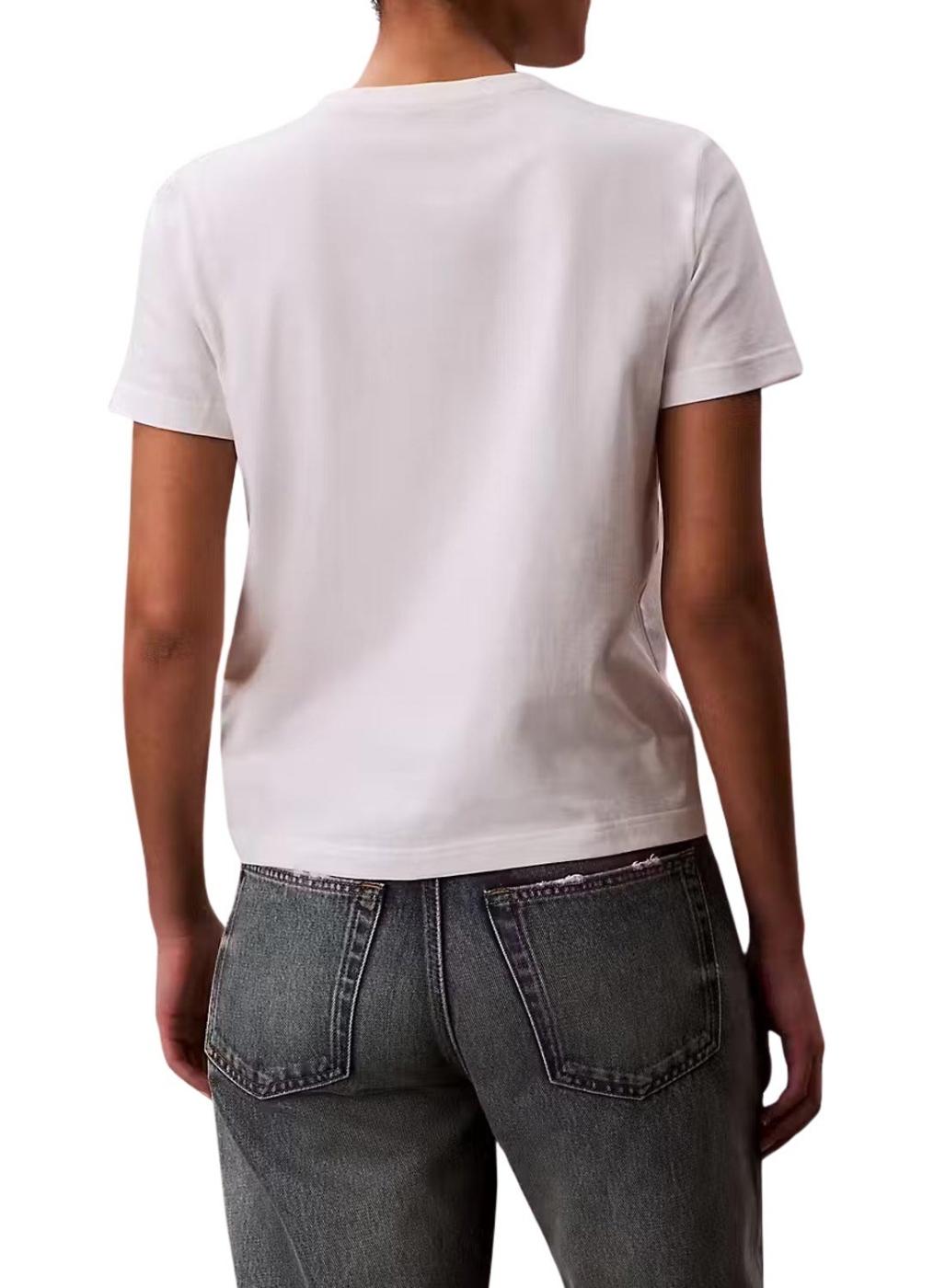 Camiseta Calvin Klein Jeans Label blanco para mujer