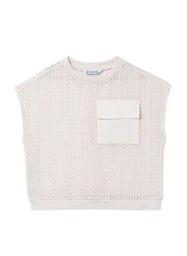 Top Mayoral calado crudo para niña