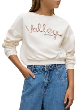 Sudadera Mayoral bordada beige para niña