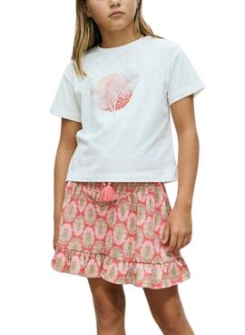 Falda Mayoral estampada coral para niña