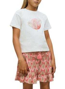 Falda Mayoral estampada coral para niña