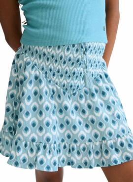 Falda Mayoral estampada azul para niña