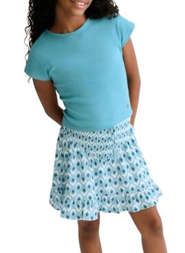 Falda Mayoral estampada azul para niña