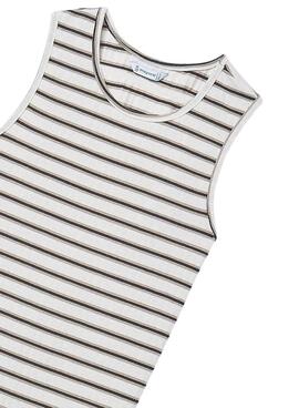 Vestido rayas midi Crd-negro