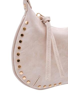 Bolso Mayoral tachas doradas beige para niña