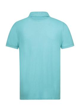 Polo Tommy Hilfiger Textured Slim Aqua Hombre