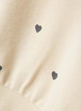 Sudadera Name It estampada beige para niña