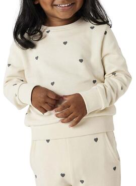 Sudadera Name It estampada beige para niña