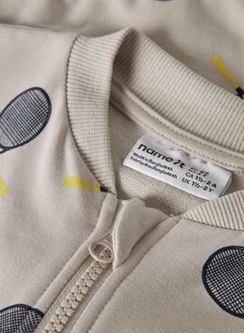 Chaqueta Name It raquetas tenis gris piedra para niño